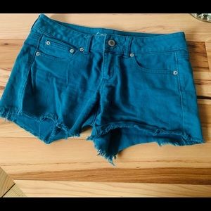 American Eagle Teal shortie shorts